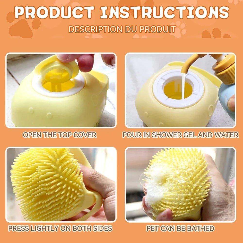 SudsBuddy™ Silicone Bath Brush with Shampoo Dispenser