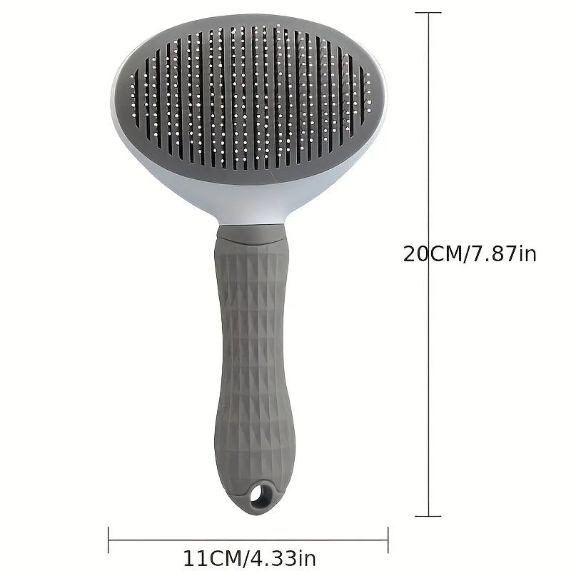 Easy-to-Clean Dog&Cat Grooming Brush-Gentle Hair Removal Massage Comb with One-Button Operation, Ideal for All Dog & Cat Breeds