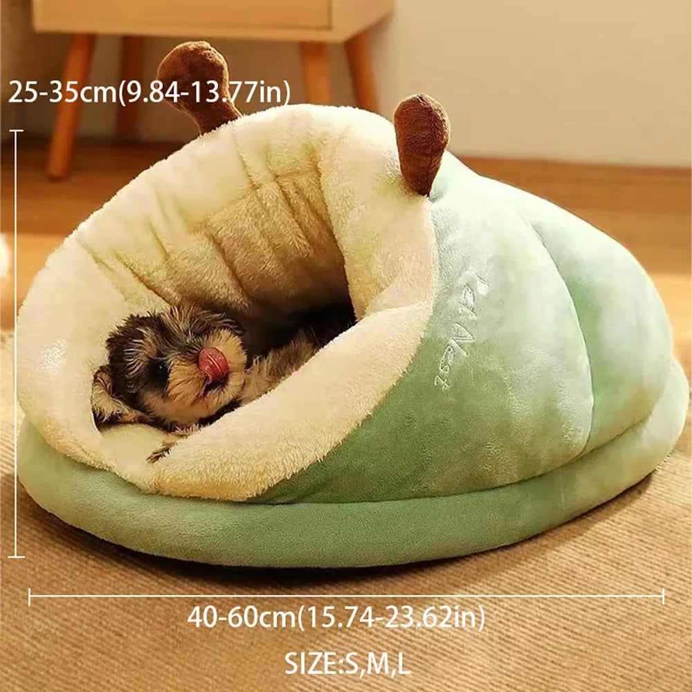 Pet Nest Plush Enclosed Cave Dog Bed