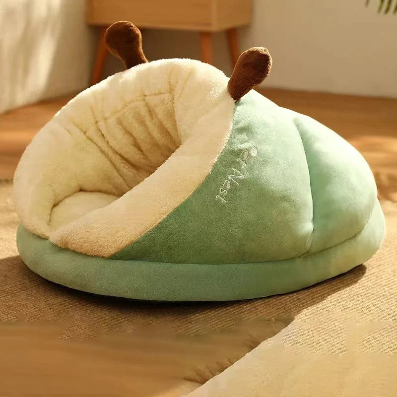 Pet Nest Plush Enclosed Cave Dog Bed