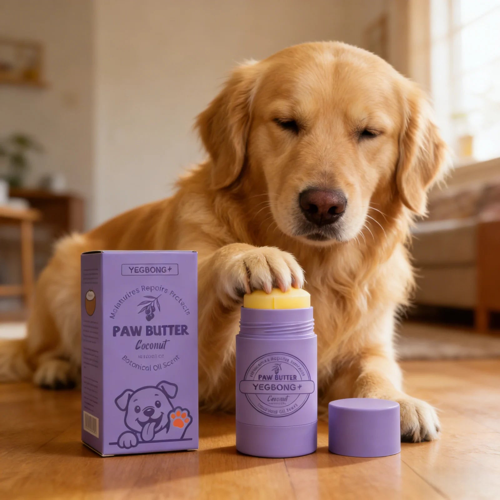 YEGBONG Paw Care Cream for Dogs Deep Moisturizing Improve Drying Not Slipping Coconut Oil Natural Ingredients Pet Paw Balm 30g