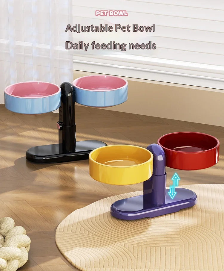Height-Adjustable Tip-Resistant Pet Bowl