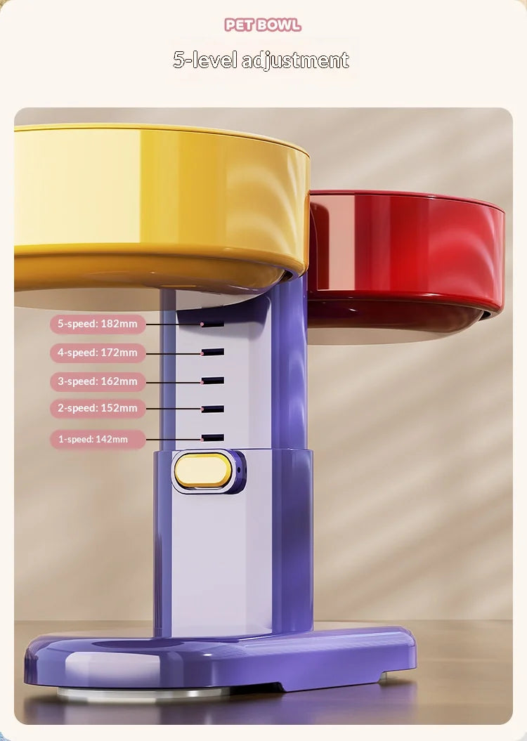 Height-Adjustable Tip-Resistant Pet Bowl