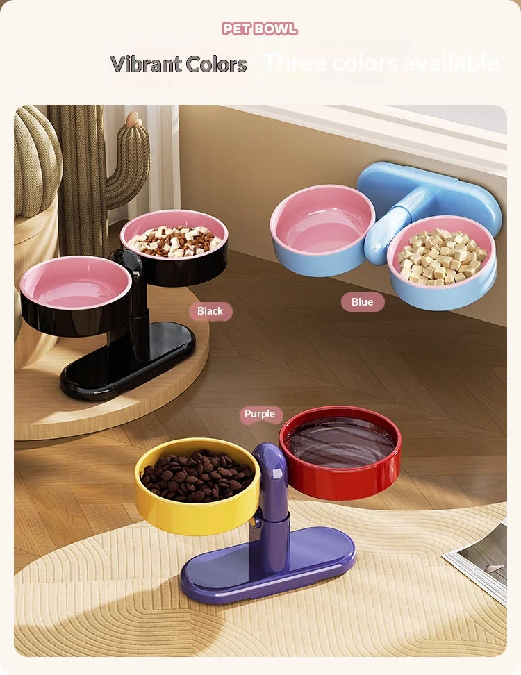 Height-Adjustable Tip-Resistant Pet Bowl