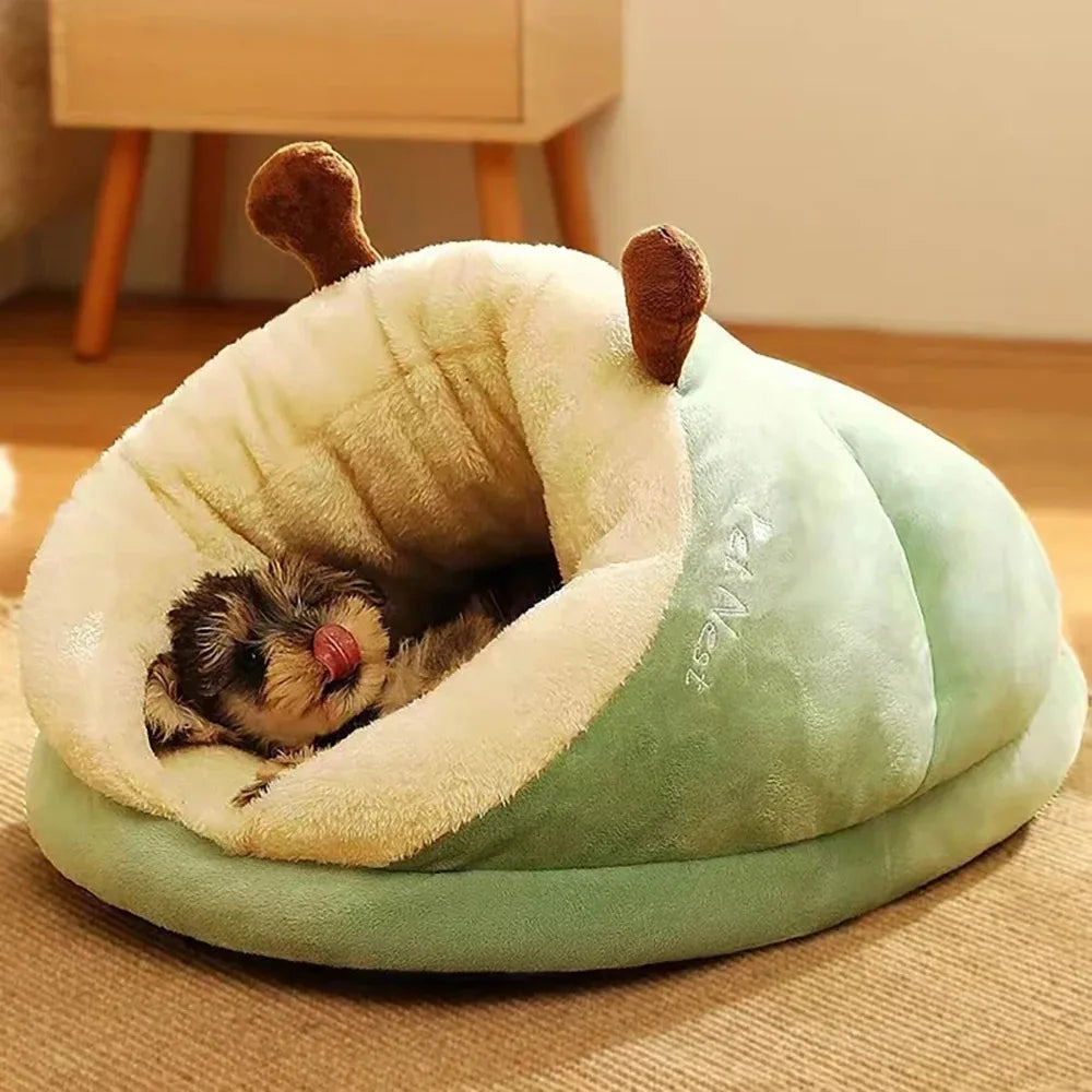Pet Nest Plush Enclosed Cave Dog Bed