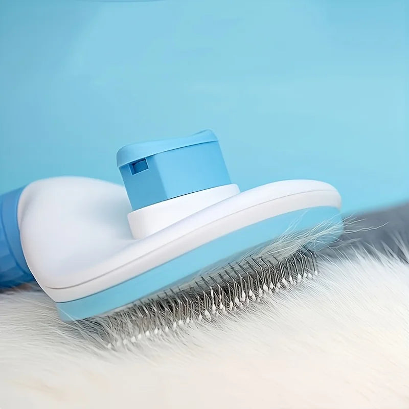 Easy-to-Clean Dog&Cat Grooming Brush-Gentle Hair Removal Massage Comb with One-Button Operation, Ideal for All Dog & Cat Breeds