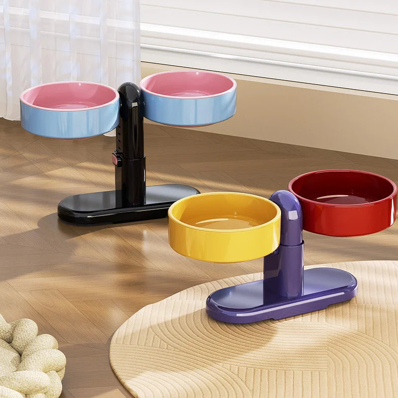 Height-Adjustable Tip-Resistant Pet Bowl