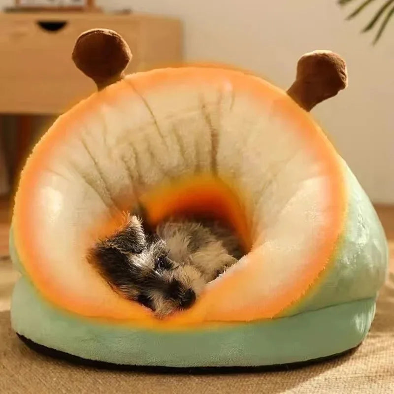 Pet Nest Plush Enclosed Cave Dog Bed