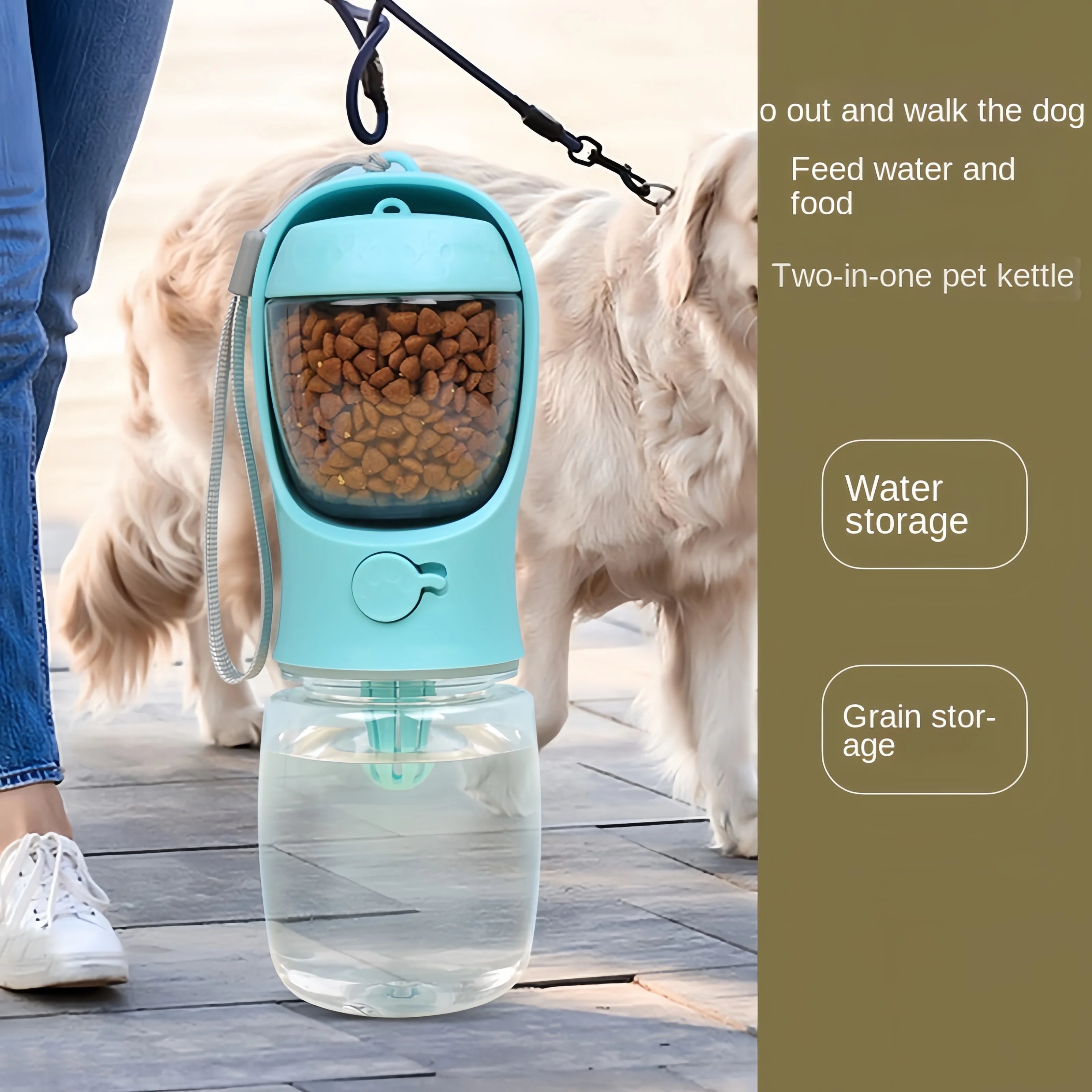 WagWater™ — 2-in-1 Portable Water & Food Bottle