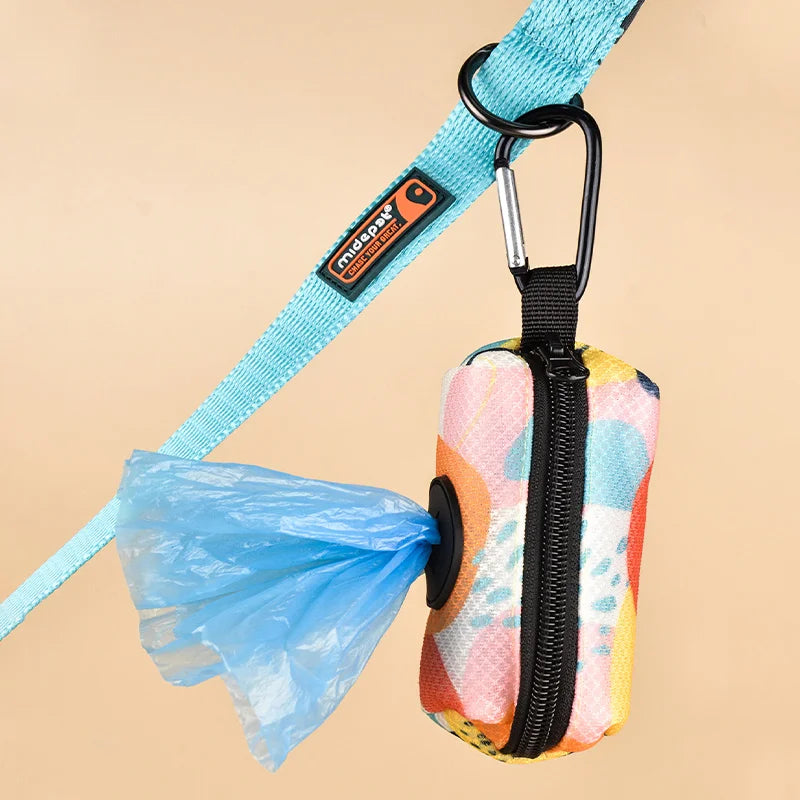 TidyTrot Dog Poo Bag Holder & Dispenser - Leash-Attached Waste Bag Pouch for Walks & Hikes